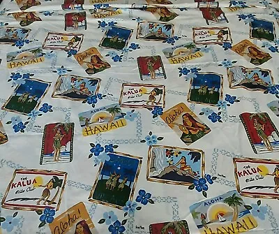 Dean Miller Hawaiian Island Full Size Set Fitted Flat Sheets 2 Pillowcases Great • $55.93