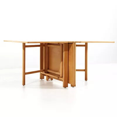 Dux Mid Century Maria Swedish Elm Beech And Brass Expanding Dining Table • $4347