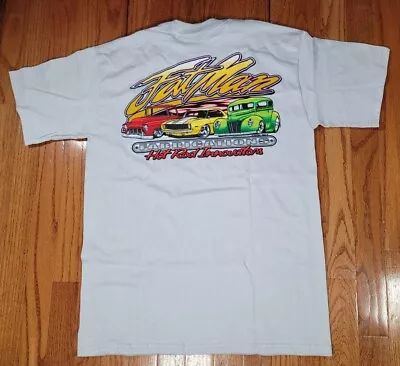 Vtg Fat Man Fabrications Hot Rod T-Shirt Mens Medium Gray Muscle Car Graphic Tee • $19.99