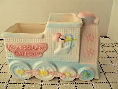 Planter Diaper Land Railroad Child's Pastel Colors MY-NEIL 1983 Ceramic Vintage  • $8.08