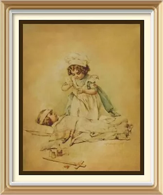 Maud Humphrey 8x10 Art Print RETURNING HERO Victorian Children Play Nurse Doctor • $2.49