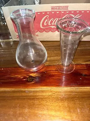 Vintage Scientific Glass Beaker Blown Glass Pair • $35