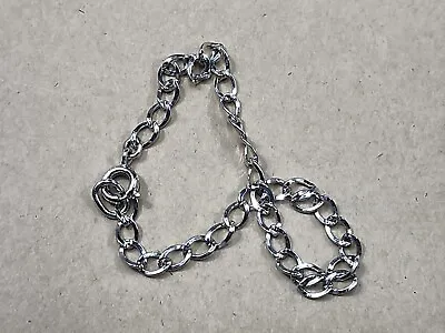 Vintage NOS Rhodium Plated Sterling Silver Starter Charm Bracelet 7 Inches Long • $34.95