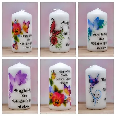 Personalised Birthday Candle  Gift Butterfly Design Mum Friend Sister Aunt Gran • £3.60