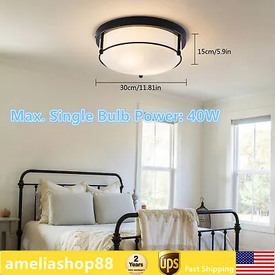 Flush Mount Ceiling Light LED Chandelier Hallway Glass Lamp Shade Home/ Kitchen  • $45