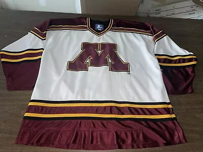 Vintage STARTER Hockey Jersey Mens XXL MINNESOTA Golden GOPHERS Sewn Clean 90s • $90