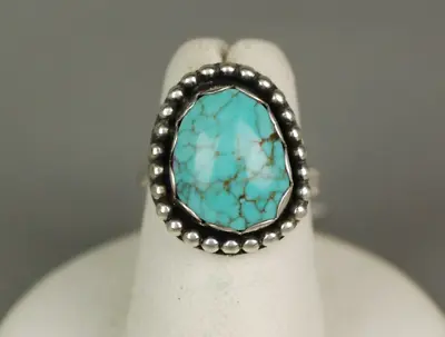 NUMBER # 8 Mine NV Turquoise Ring Sterling Blue Brown Web Webbed NEW NOS Size 6 • $100