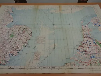 WW2 RAF Map Entitled  NORTH SEA  With ORIGINAL ART WORK To Rear (SEE PHOTOS) • £49.99