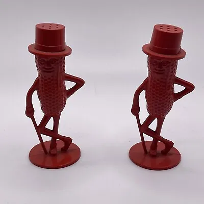 Vintage Planters Peanuts Mr. Peanut Red Salt And Pepper Shakers 3.25” • $10