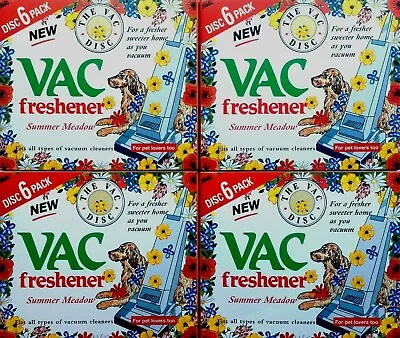 4 X 6 Pack Vacuum Air Freshener Summer Meadow Vac Fresh Pet Lovers Hoover 3650x4 • £6.99