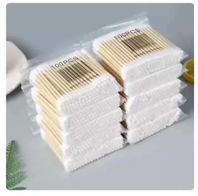 100pcs Per Pack 5 Packs Double-ended Cotton Swabs • £0.99