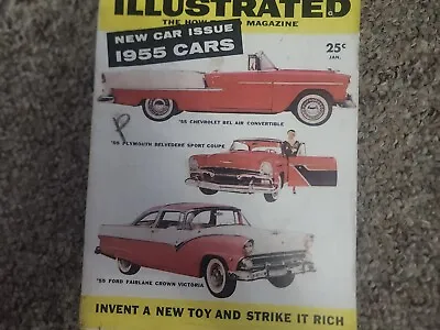 Vintage Mechanix Illustrated Magazine January 1955 New Car Issues • $8