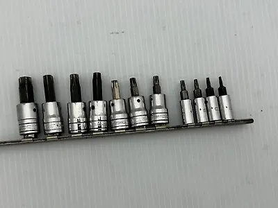 Snap On Tools 11 Piece Combo Drive Torx Bit Socket Set T8 To T55 212EFTXY NICE • $135.95