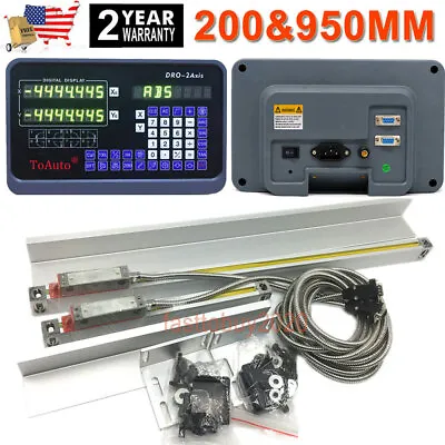 2Axis Digital Readout DRO Display 200+950mm Linear Scale For CNC Mill Lathe US • $177.55