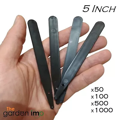£5.99 • Buy Plant Labels 5  Inch Black Plastic Garden Pot Markers ID Tags 50 100 500 1000