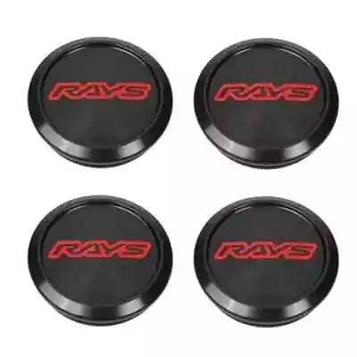 RAYS Volk Racing Center Cap ZE40 TE37 Ultra Saga Sonic CE28 G25 BK/RD 4PC Set • $248.99