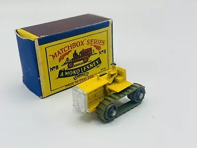 MATCHBOX LESNEY Moko 8a Caterpillar Tractor 1955 In Original Box FLEXIBLE TRACKS • $2.78