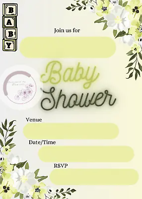 Baby Shower Invitation Digital Download Party Games • £1