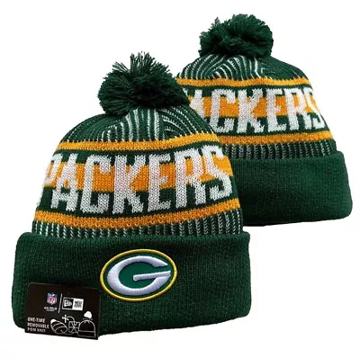 Green Bay Packers Winter PomPom Beanie Ski Cap Hat  US STOCK SHIPPING IN 1 Day！ • $16.66