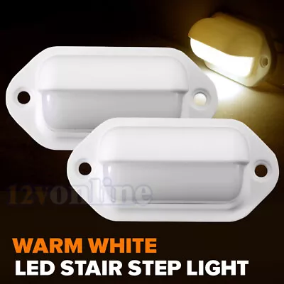 2*LED RV Boat Courtesy Light 12V Marine Trailer Stair Garden Yard Lamp Warm W • $11