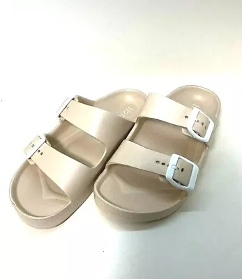 H2K Platform Lightweight Comfort Soft Slides EVA Adjustable Double Sandals Sz 5 • $15