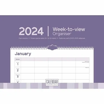 Essential A4 Week-to-View Family Organiser 2024 - Hobbies & Interests • £6.48