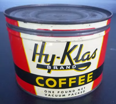 Vintage Hy-Klass  1 Lb Keywind Coffee Tin Can Beaty Grocery St. Joseph Missouri • $29.99