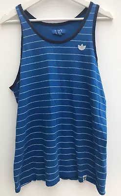 ADIDAS Retro Running Gym Vest Blue Training Tank Top Mens Medium M • £14.95