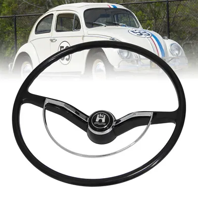 Steering Wheel W/ Horn Button Ring For VW Volkswagen Beetle 1955-1965 Black • $170.41