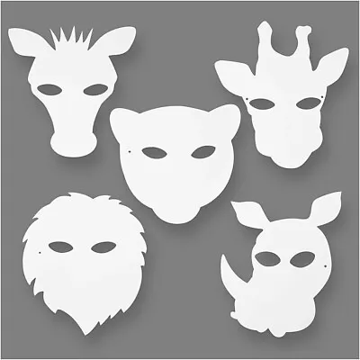 £4.99 • Buy Children's Creativ Decorate Paint Your Own 16 Assorted Card Jungle Animal Masks 