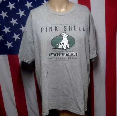 PINK SHELL T Shirt Salty Dog Dry Goods Distressed XL Tee Florida Schnauzer • $25