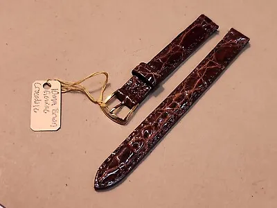 NOS Hadley Roma 10R Brown Genuine Crocodile Padded Stitched Watch Band  • $19.95