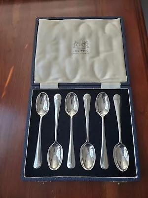 MAPPIN & WEBB 6pc STERLING SILVER 105.7g COFFEE OR DEMITASSE SPOONS IN BOX 4.5  • $125