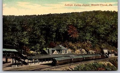 Postcard Lehigh Valley Depot Mauch Chunk PA RR Train E51 • $14.98