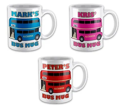 Personalised Any Name & Bus Number Novelty Gift Mug • £7.99