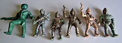 Vintage 1960s Space Toy Action Figures Plastic Spacemen - 6 • $20