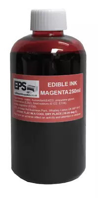 EPS 250ml MAGENTA RED EDIBLE INK REFILL SINGLE BOTTLE FOR CANON PRINTERS • £9.50