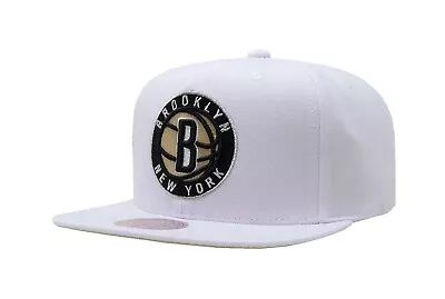 Mitchell & Ness Men's Cap NBA New York Brooklyn Nets Winter White Snapback Hat • $34