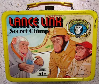Lance Link Secret Chimp Vintage Lunch Box No Thermos 1971 Metal Chump TV Show • $45.99