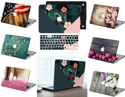 Wood Flower Design Rubberized Hard Laptop Cut Case Cover For New Macbook Pro Air • $15.28