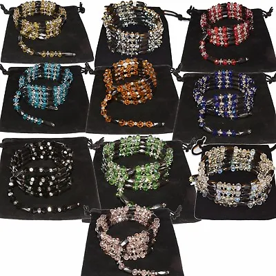 Magnetic Hematite Wrap Bracelets Necklaces With Abacus Glass Beads And Tibetan  • $7.99