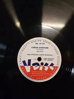 $19.99 • Buy 78 RPM V-Disc No.817 Paul Whiteman And His Orchestra Cuban Overture