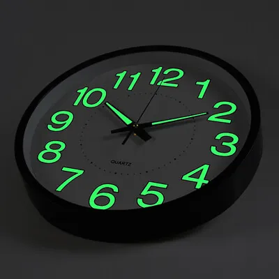£11.94 • Buy 12inch Luminous Wall Clock Silent Night Light LED Quartz Home Kitchen Bedroom