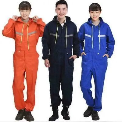 Men Hooded Coveralls Overalls Workwear Mechanic Jumpsuit Protective Reflective • $77.54