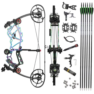 24  Mini Compound Bow 40-75lbs Steel Ball Arrows Archery Hunting Fishing LH RH  • $375.99