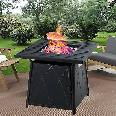 Outdoor Propane Fire Pit Patio Gas Table 28  Square Fireplace Burner 50000BTU • $239.99