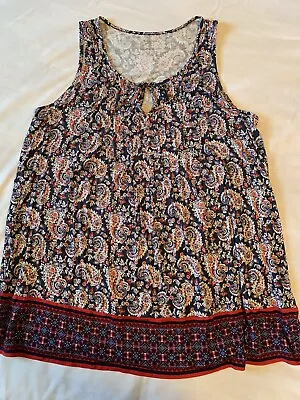 Motherhood Maternity Women Size L Blouse Top Boho Paisley Sleeveless Soft NWOT • $22.99