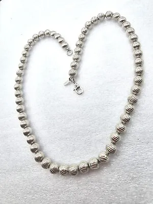 Vintage Monet Silver Bead Necklace 15  EUC • $15.85