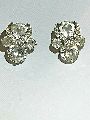 Vintage Signed Eisenberg Rhinestone Clip Earrings • $38