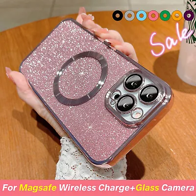Mag Safe Magnetic Case For IPhone 15 14 Pro Max 13 12 WOMEN Bling Glitter Cover • $7.85